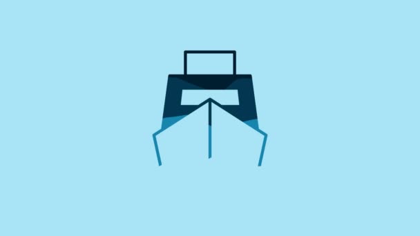 Blue Cargo Ship Boxes Delivery Service Icon Isolated Blue Background — Video