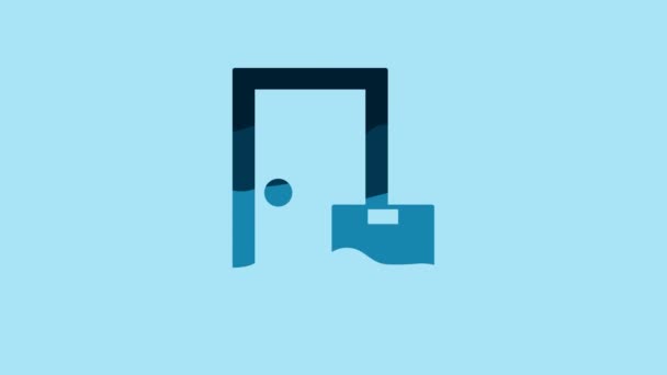 青の背景に隔離された青のホーム配信サービスアイコン 4Kビデオモーショングラフィックアニメーション — ストック動画