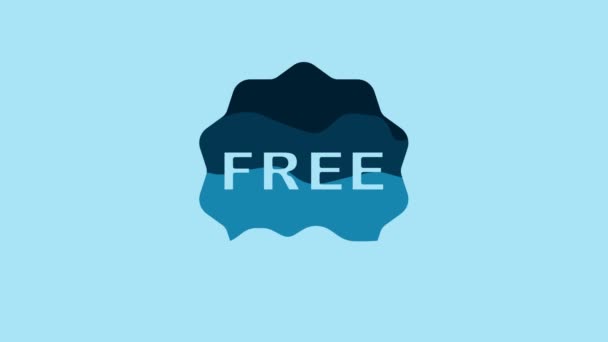 Blue Price Tag Inscription Free Icon Isolated Blue Background Badge — Stok video