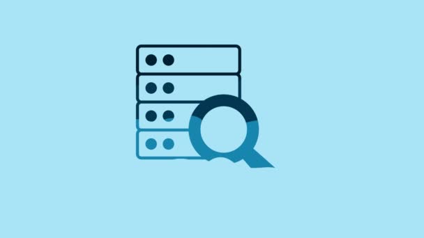 Blue Server Data Web Hosting Icon Isolated Blue Background Video — Stockvideo