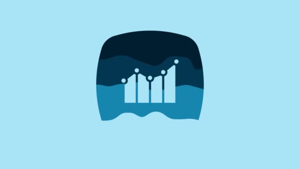 Blue Financial Growth Increase Icon Isolated Blue Background Increasing Revenue — Video Stock