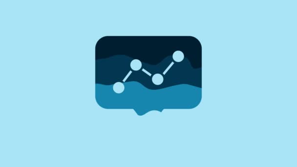 Blue Graph Schedule Chart Diagram Infographic Pie Graph Icon Isolated — Vídeo de Stock