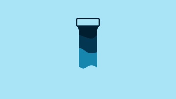 Blue Test Tube Flask Chemical Laboratory Test Icon Isolated Blue — Stock videók
