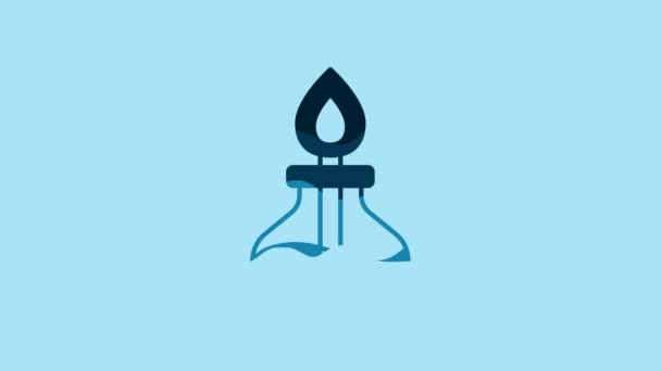 Blue Alcohol Spirit Burner Icon Isolated Blue Background Chemical Equipment — Stockvideo