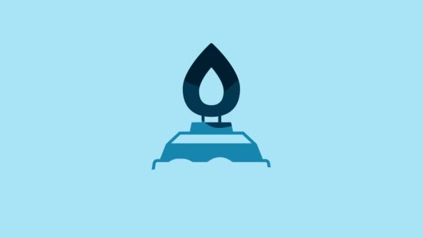 Blue Alcohol Spirit Burner Icon Isolated Blue Background Chemical Equipment — Stock video