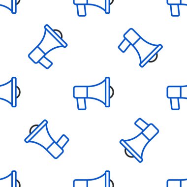 Hat Megafonu simgesi beyaz arkaplanda izole edilmiş kusursuz desen. Sözcü işareti. Renkli taslak konsepti. Vektör.