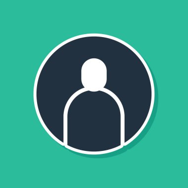 Mavi Hesap Ekranı simgesi yeşil arkaplanda izole edildi. Vektör İllüstrasyonu.