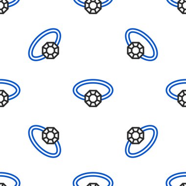 Line Diamond nişan yüzüğü ikonu beyaz arka planda izole edilmiş kusursuz desen. Renkli taslak konsepti. Vektör