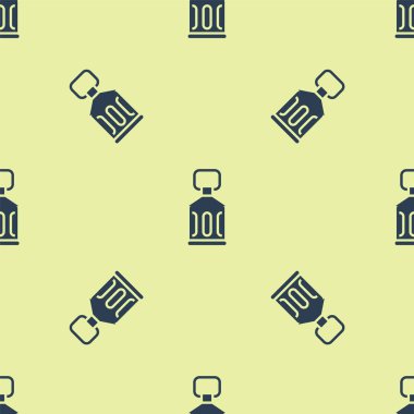 Mavi Ramazan Kareem fener ikonu sarı arka planda izole edilmiş pürüzsüz desen. Vektör