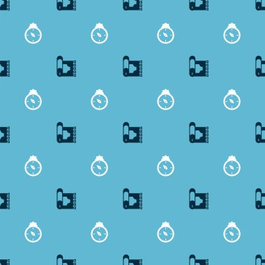 Set Traditional carpet and Qibla on seamless pattern. Vector.