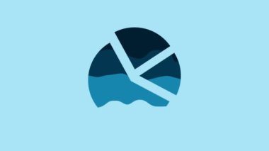 Blue Pie chart infographic icon isolated on blue background. Diagram chart sign. 4K Video motion graphic animation.