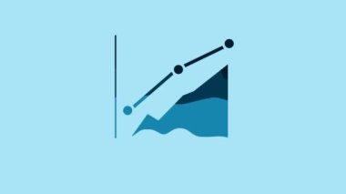Blue Pie chart infographic icon isolated on blue background. Diagram chart sign. 4K Video motion graphic animation.