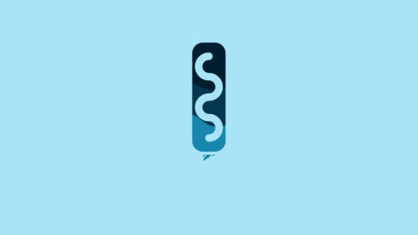 蓝色的冰淇淋图标孤立在蓝色的背景上 甜蜜的象征 4K视频运动图形动画 — 图库视频影像