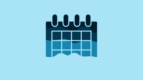 Blue Calendar Icon Isolated Blue Background Event Reminder Symbol Video — Αρχείο Βίντεο