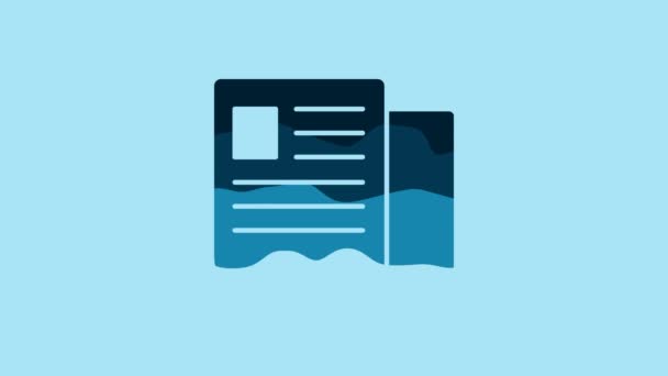 Blue File Document Icon Isolated Blue Background Checklist Icon Business — Stockvideo