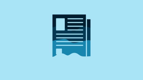 Blue File Document Icon Isolated Blue Background Checklist Icon Business — Stockvideo