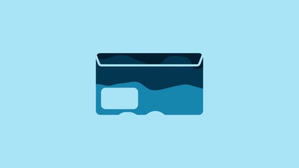 Blue Envelope Icon Isolated Blue Background Email Message Letter Symbol — Vídeos de Stock