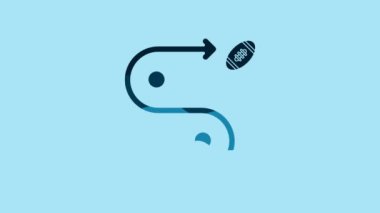 Blue Planning strategy concept icon isolated on blue background. Soccer or american football cup formation and tactic. 4K Video motion graphic animation.