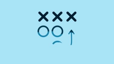 Blue Planning strategy concept icon isolated on blue background. Soccer or american football cup formation and tactic. 4K Video motion graphic animation.