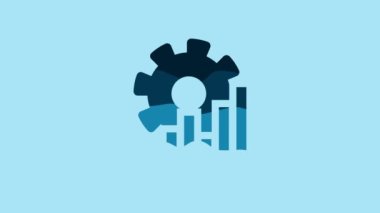 Blue Pie chart infographic icon isolated on blue background. Diagram chart sign. 4K Video motion graphic animation.