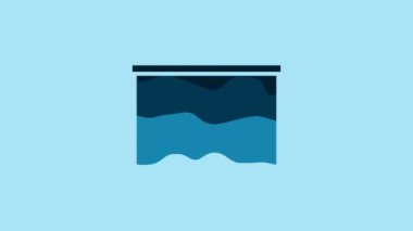 Blue Chalkboard icon isolated on blue background. School Blackboard sign. 4K Video motion graphic animation.