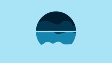 Blue Medicine pill or tablet icon isolated on blue background. Capsule pill and drug sign. Pharmacy design. 4K Video motion graphic animation.