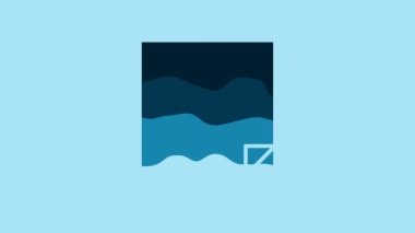 Blue File document icon isolated on blue background. Checklist icon. Business concept. 4K Video motion graphic animation.
