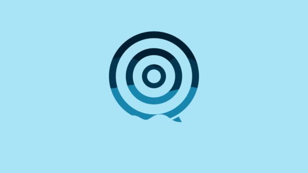 Blue Target Icon Isolated Blue Background Dart Board Sign Archery — Video