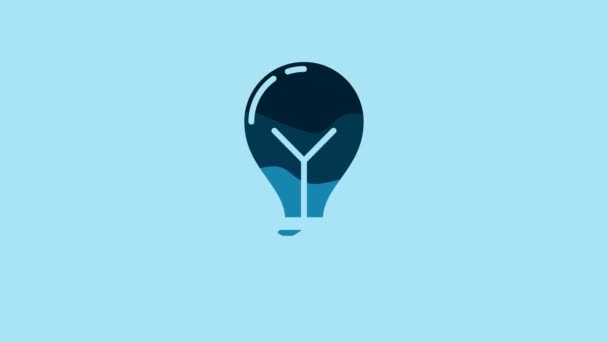Blue Light Bulb Concept Idea Icon Isolated Blue Background Energy — Stok video