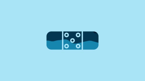 Blue Bandage Plaster Icon Isolated Blue Background Medical Plaster Adhesive — Stockvideo