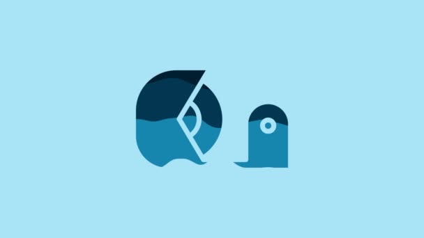 Blue Scotch Icon Isolated Blue Background Roll Adhesive Tape Work — 图库视频影像