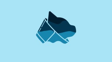Blue Veterinary clinic symbol icon isolated on blue background. Cat veterinary care. Pet First Aid sign. 4K Video motion graphic animation.