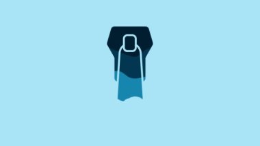 Blue Zipper icon isolated on blue background. 4K Video motion graphic animation.