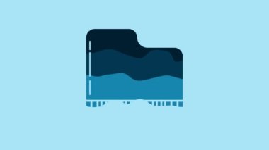 Blue Grand piano icon isolated on blue background. Musical instrument. 4K Video motion graphic animation.