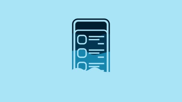 Blue Online Shopping Mobile Phone Icon Isolated Blue Background Online — стоковое видео