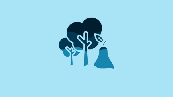 Blue Tree Pears Icon Isolated Blue Background Agricultural Plant Organic — Video