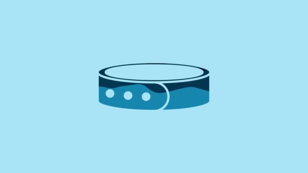 Blue Collar Name Tag Icon Isolated Blue Background Simple Supplies — Video Stock
