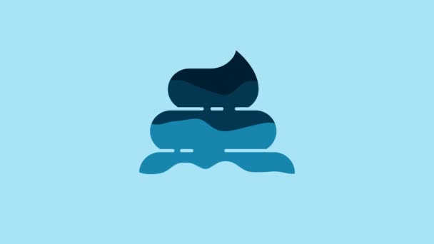 Blue Shit Icon Isolated Blue Background Video Motion Graphic Animation — 비디오