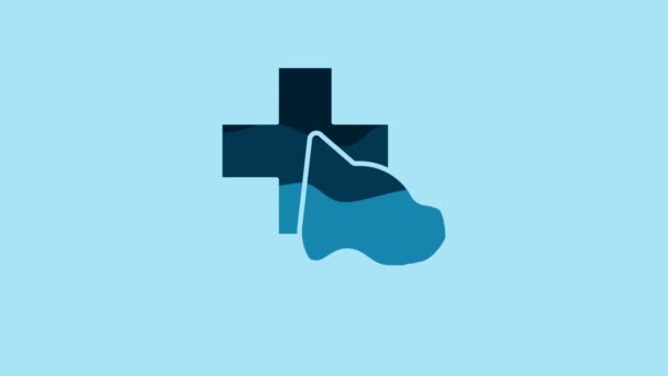 Blue Veterinary Clinic Symbol Icon Isolated Blue Background Cross Dog — Vídeo de stock