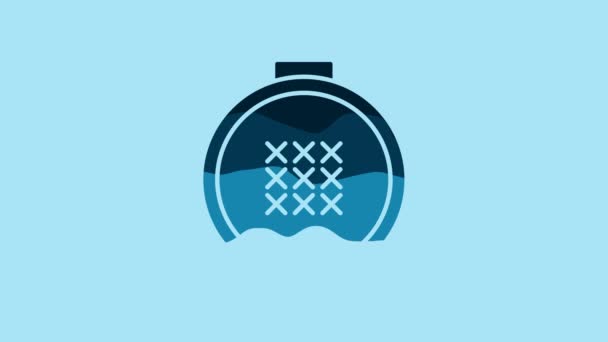 Blue Adjustable Embroidery Hoop Icon Isolated Blue Background Thread Needle — Stockvideo