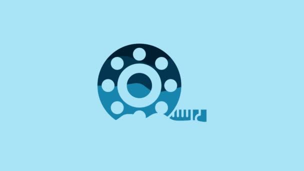 Blue Tape Measure Icon Isolated Blue Background Measuring Tape Video — 비디오