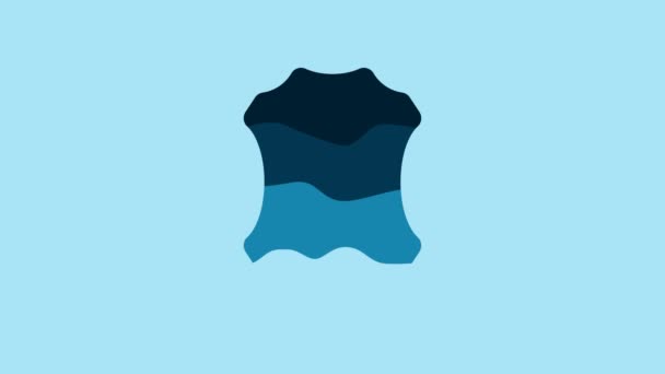 Blue Leather Icon Isolated Blue Background Video Motion Graphic Animation — 图库视频影像