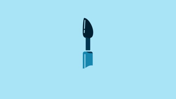 Blue Cutter Tool Icon Isolated Blue Background Sewing Knife Blade — Stockvideo