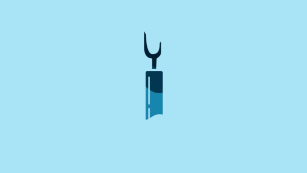 Blue Cutter Tool Icon Isolated Blue Background Sewing Knife Blade — Wideo stockowe