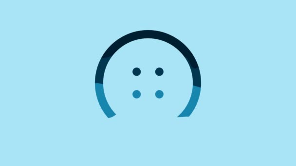 Синя Швейна Кнопка Значка Одягу Ізольована Синьому Фоні Кнопка Одягу — стокове відео