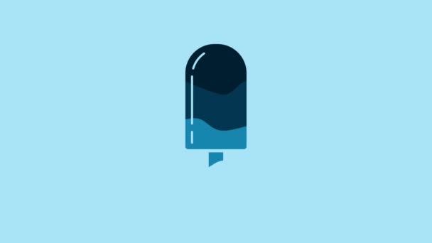 Blue Ice Cream Icon Isolated Blue Background Sweet Symbol Video — Video