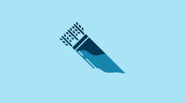 Blue Quiver with arrows icon isolated on blue background. 4K Video motion graphic animation.