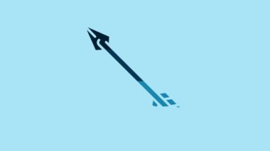 Blue Hipster arrow icon isolated on blue background. 4K Video motion graphic animation.