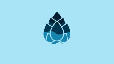 Blue Hop icon isolated on blue background. 4K Video motion graphic animation.