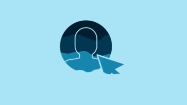 Blue User of man in business suit icon isolated on blue background. Business avatar symbol - user profile icon. Male user sign. 4K Video motion graphic animation.
